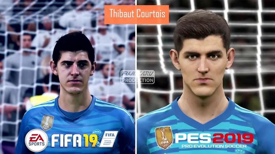 مقایسه چهره بازیکنان رئال مادرید در FIFA 19 و PES 2019