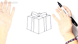 How to draw a Present Step by...