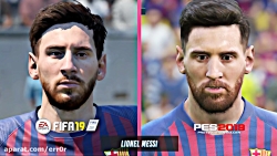 مقایسه چهره بازیکنان بارسلونا در FIFA 19 و Pes 2019