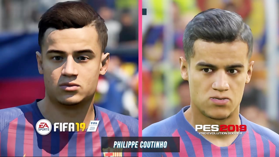 مقایسه چهره بازیکنان بارسلونا در FIFA 19 با PES 2019