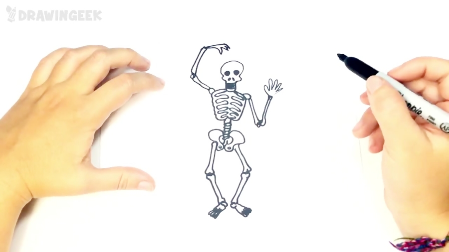 How to draw a Skeleton Skeleton Easy Draw Tutorial