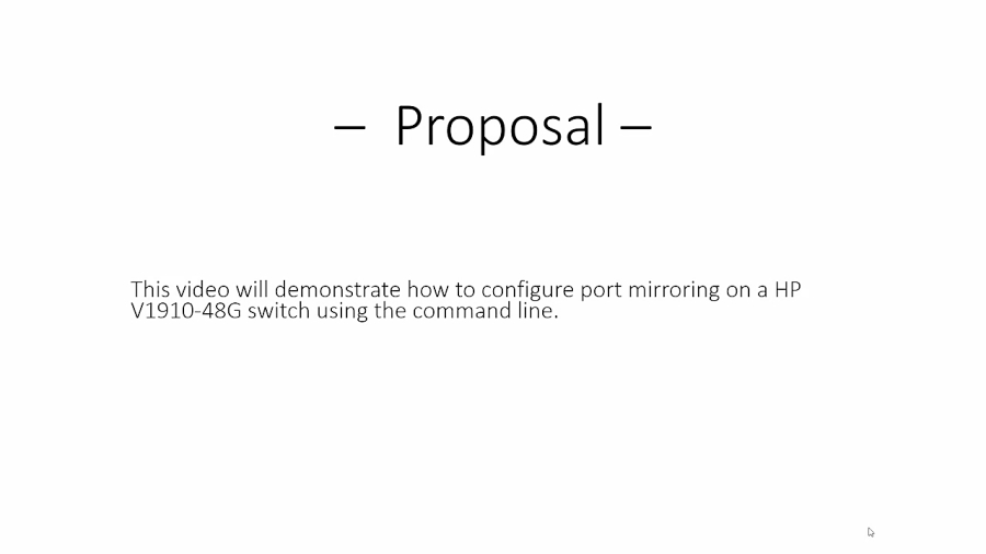 HP switch Configure port mirror interface)