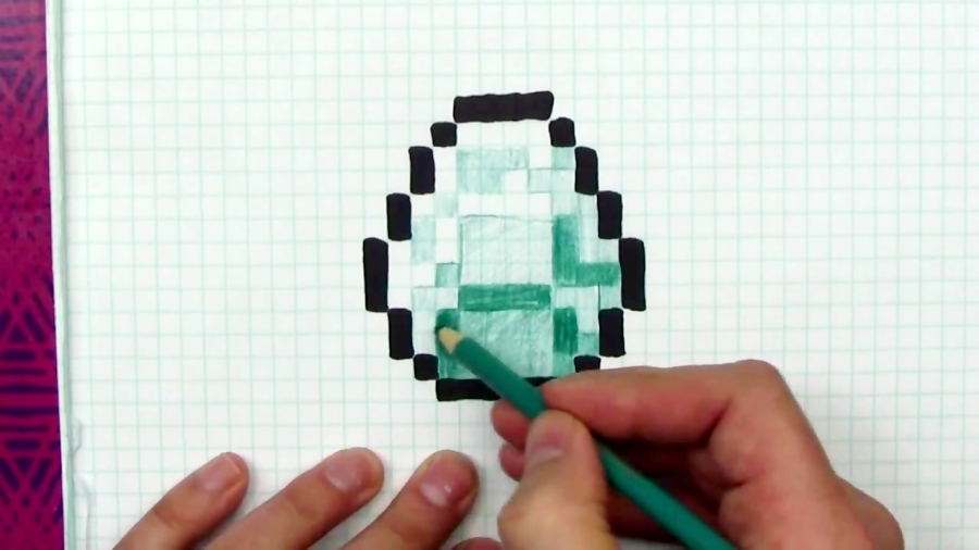 How to Draw a Minecraft Diamond Step by Step