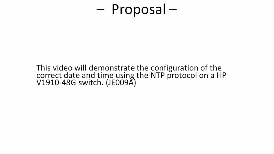 HP Switch Date and Time Configuration via NTP (JE009A)
