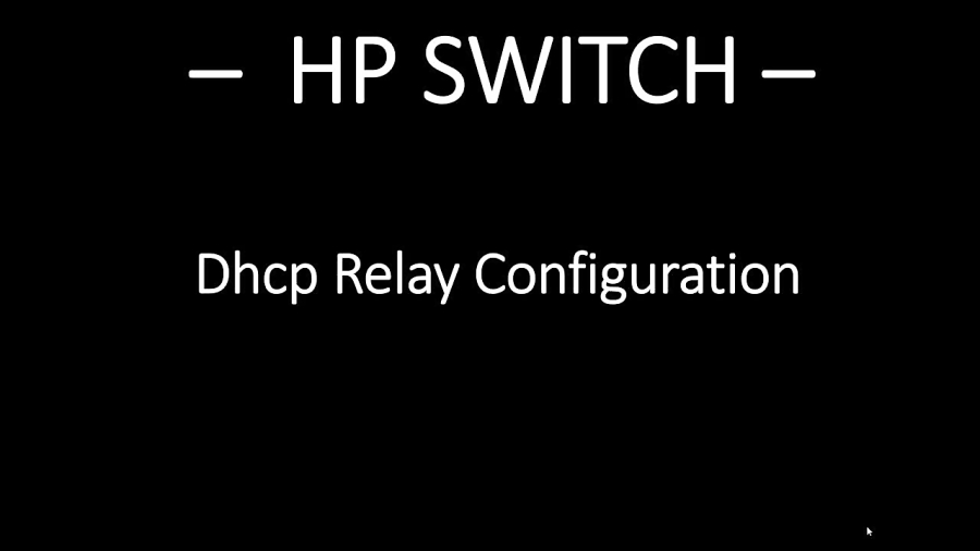 HP Switch Dhcp Relay