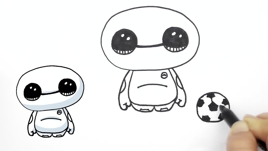 How To Draw Baymax Cute From Big Hero 6