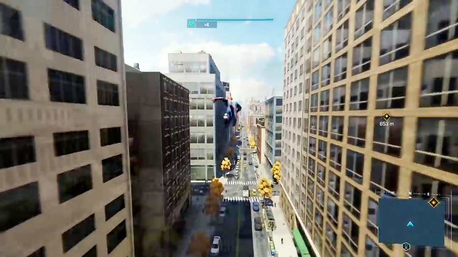 Spider Man PS4 Pro swinging GamePlay