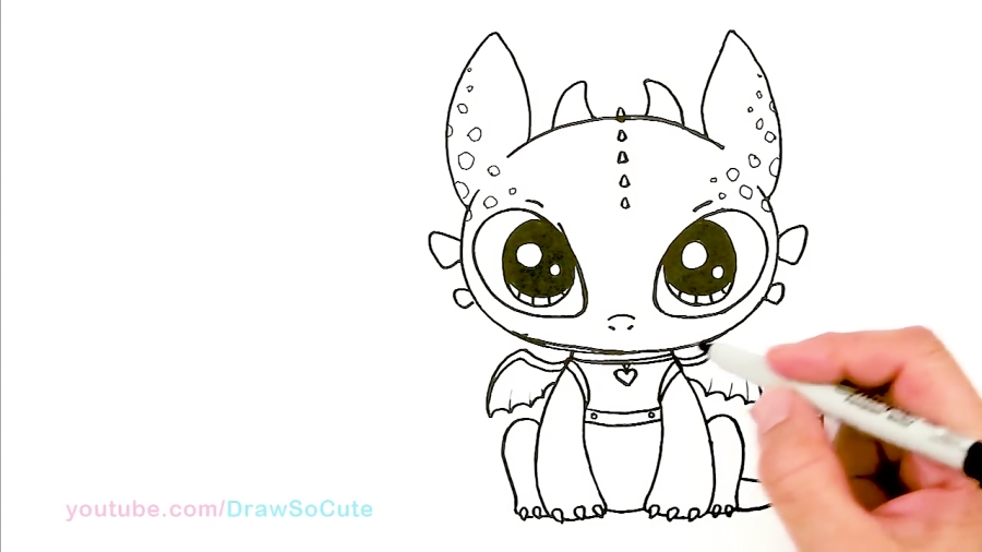 How to Draw a Cute Dragon Easy Toothless