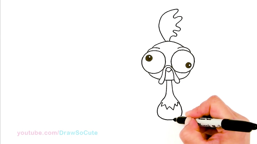 How To Draw Heihei Easy Disney Moana Chicken