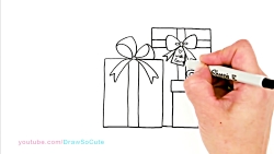 How to Draw Presents Easy  Christmas Gifts 