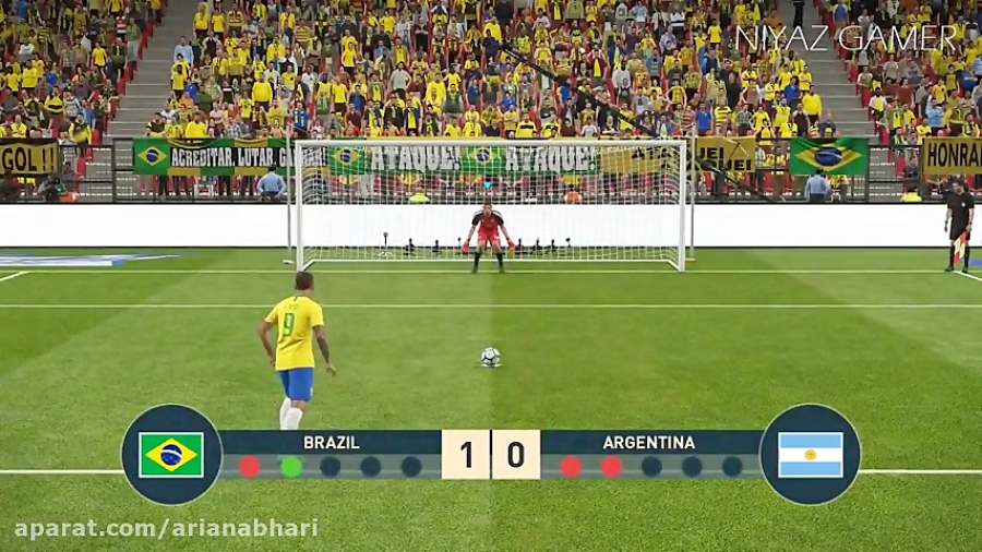 گیم پلی پنالتی برزیل و آرژانتین