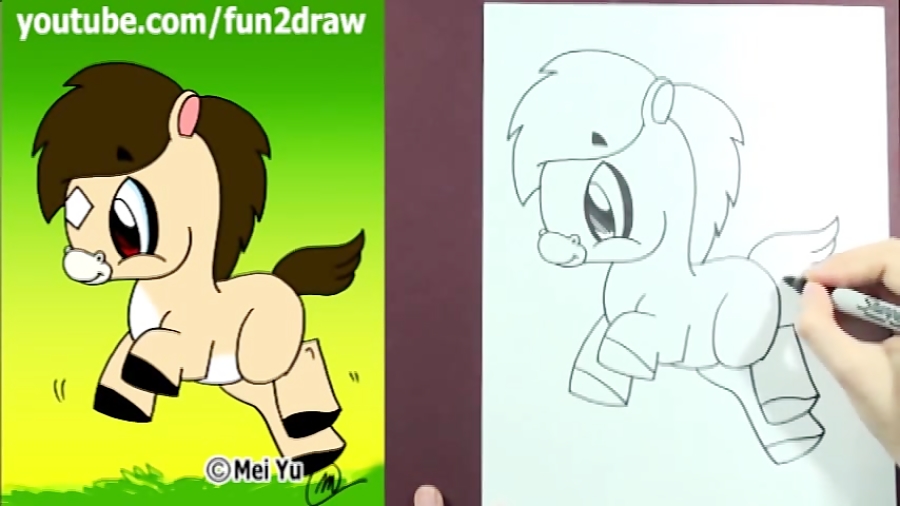 How to Draw a Cartoon Horse - Easy Things to Draw