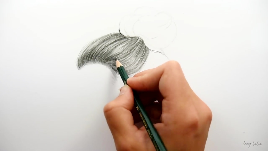 Step By Step How To Draw Shade Realistic Hair Bun With Pencils Emmy