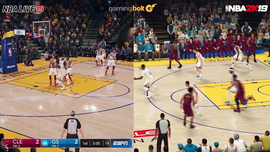 مقایسه ی گرافیکی بازی NBA 2K19 با عنوان NBA Live 19