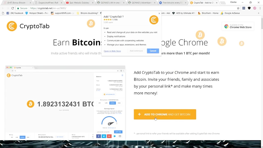 Earn 1 Bitcoin A Mont Cryptotab Google Chrome Bitcoin Mining Made Easy Legit - 