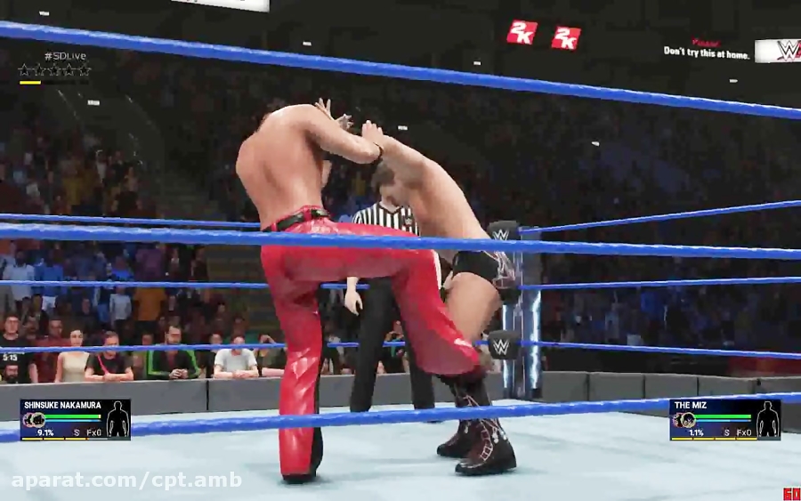 گیم پلی شنیسکه ناکامورا در بازی WWE2K19