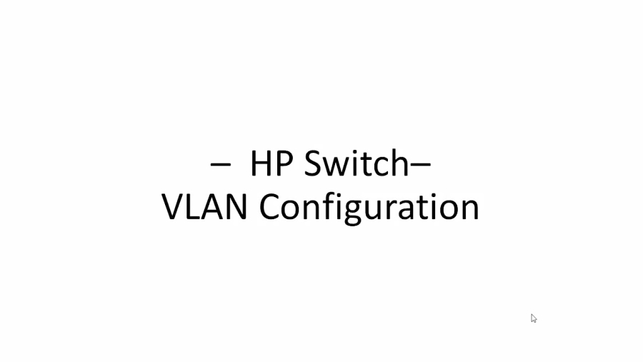 HP Switch VLAN Configuration (JE009A)