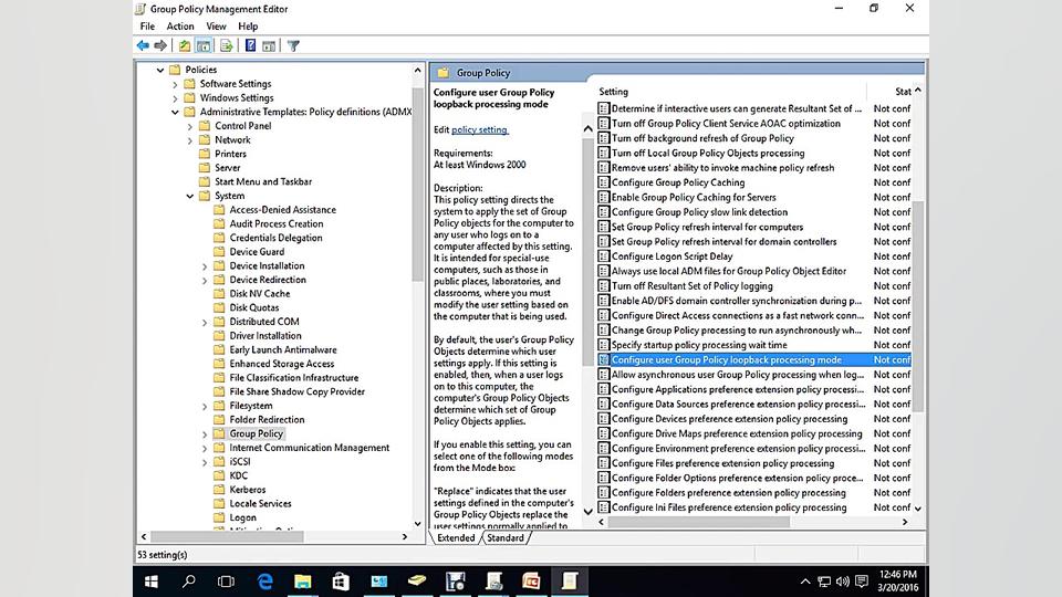 How to configure Loop Back Processing in server 2016 مجید کریمی