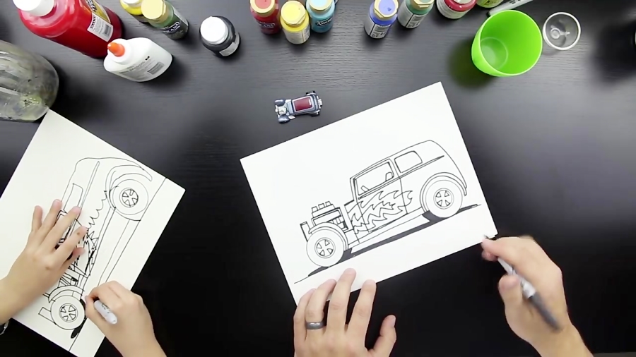 How To Draw A Hot Rod (for kids!)