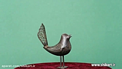 مجسمه گنجشک فولادی دم مشبک