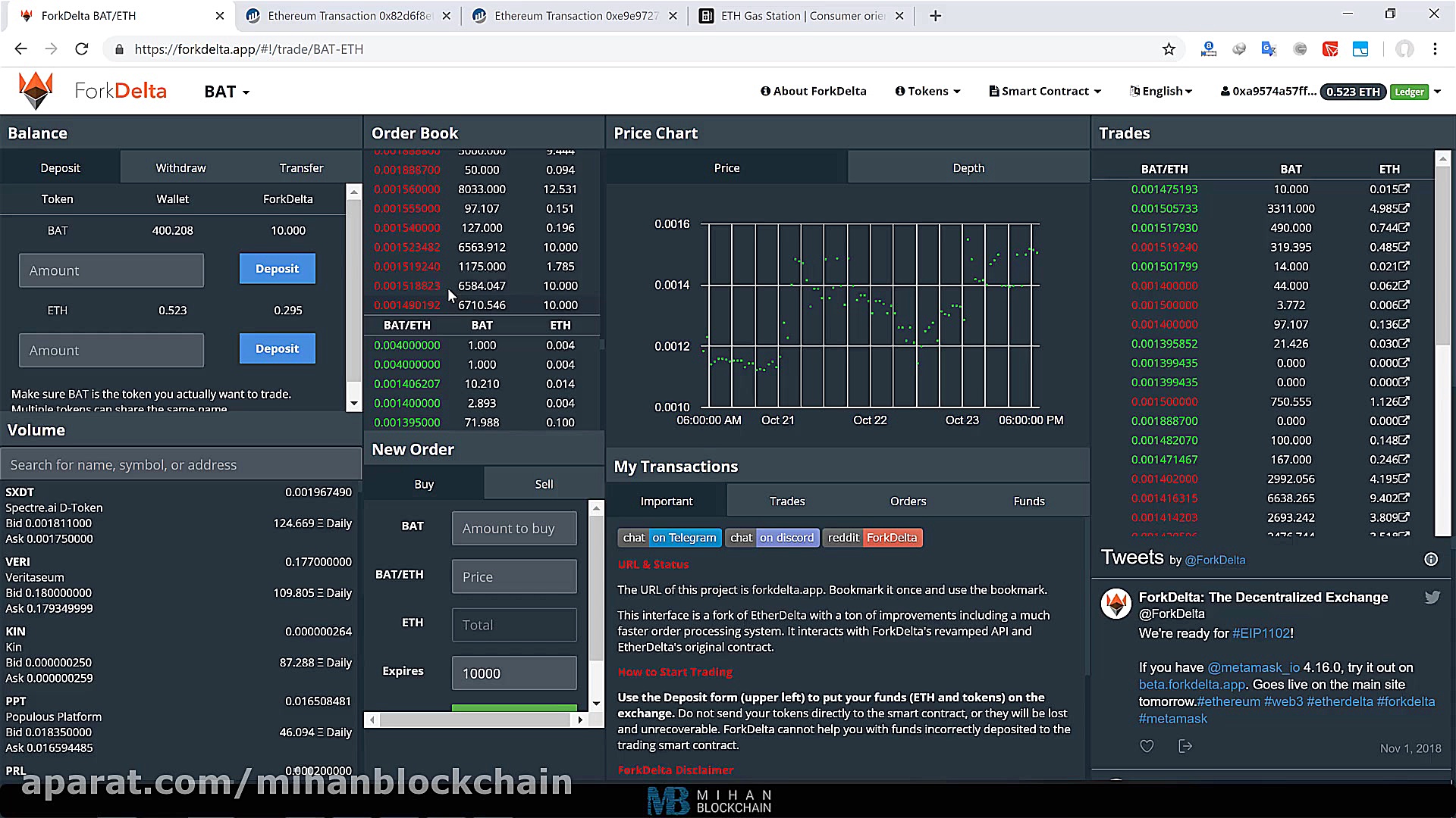 آموزش , گام , کار , صرافی , غیرمتمرکز , ForkDelta , تقریبا , اکثر , اکسچنج , کاربران , ارزهای , دیجیتال , سر , متمرکز , معنی , دارای , مرکزیتی , خاص , احت , نظارت , کنترل , شرکت , خصوصی , کلیه , فعالیت , داخل , کارکنان , شرکت(به , مثال , بایننس , بیترکس , ) , نحوه , ارائه , دهیم , mihanblockchain , com
