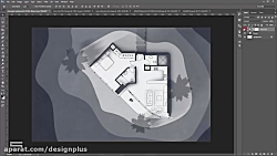 آموزش فتوشاپ معماری - پست پروداکشن پلان