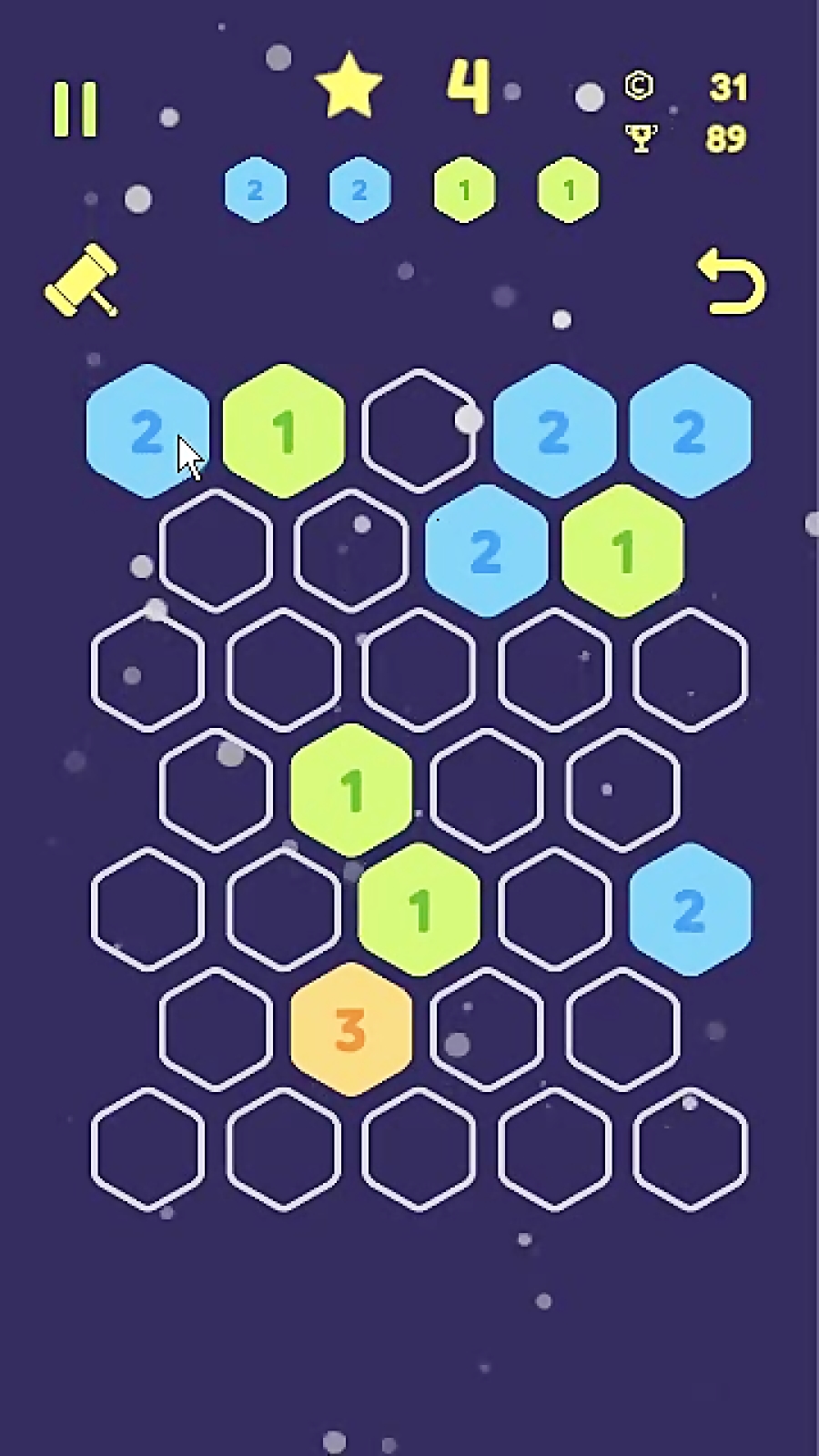 راهنمای بازی پازل اعداد شش ضلعی