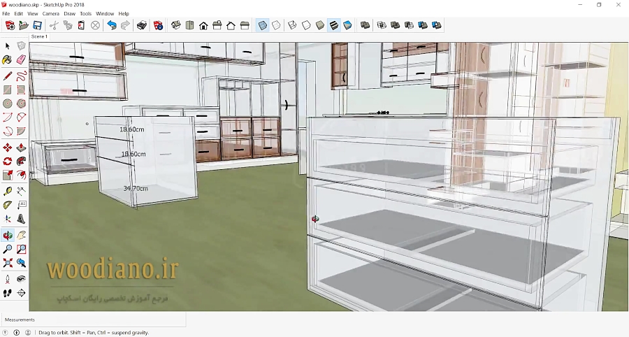 آموزش طراحی کابینت آشپزخانه با اسکچاپ 2018- قسمت 23