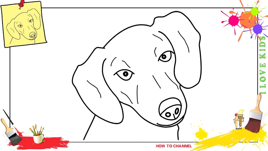 dog face drawings for kids