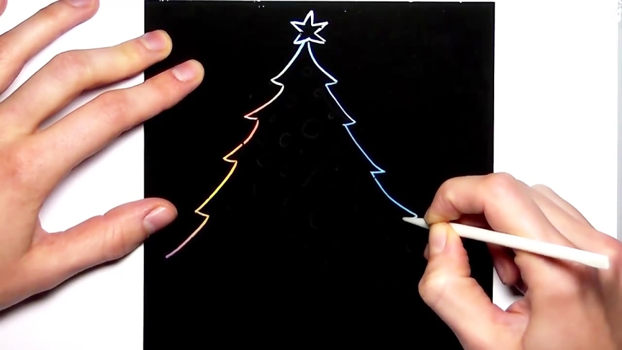 How to Draw Christmas Tree With Magic Scratch Paper