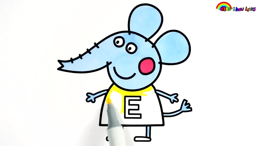 Emily Elephant Coloring Page | How to Draw and Color | Colours for Kids