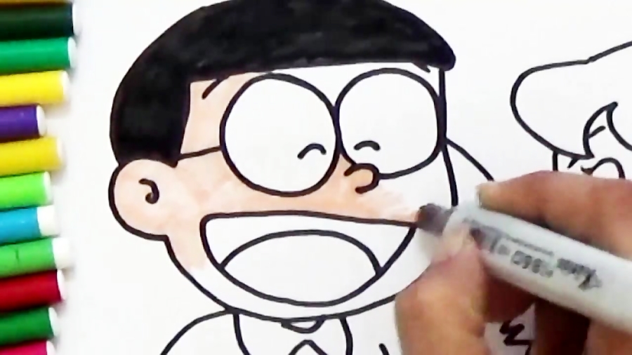 How to Draw Nobita and Shizuka from Doraemon for Kids | D4K