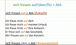 sich freuen auf uuml;ber fuuml;r etwas