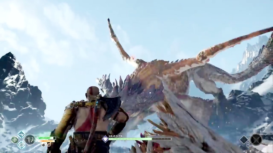 نبرد کریتوس با اژدها در بازی God of War 4