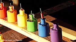 انفجار شیشه های لاک با ترقه