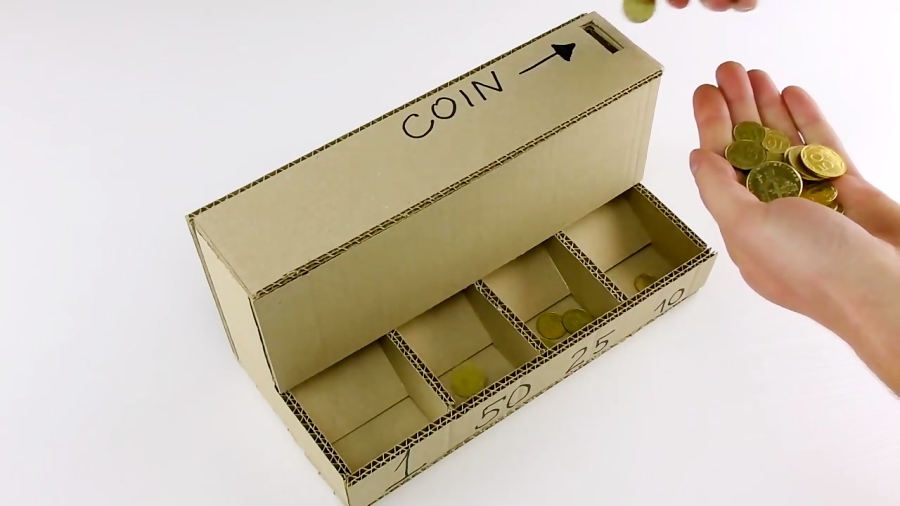 DIY Coin Sorting Machine from Cardboard