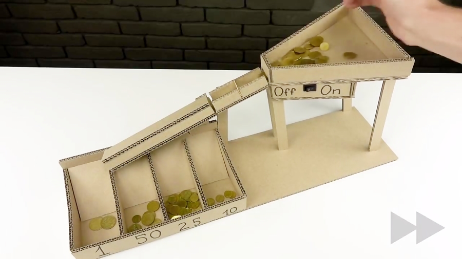 DIY Automatic Coin Sorting Machine from Cardboard v2.0