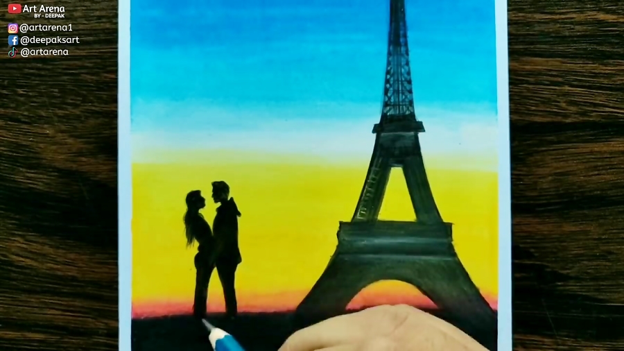 Eiffel Tower, Paris Sketch III by Anna Gammans – Evergreen Art Cafe Daventry