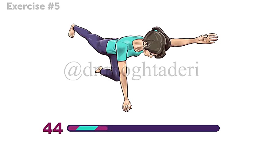 حرکت کششی برای کاهش کمر درد-تمرین شماره 5 دکتر علیرضا مقتدری | متخصص طب فیزیکی