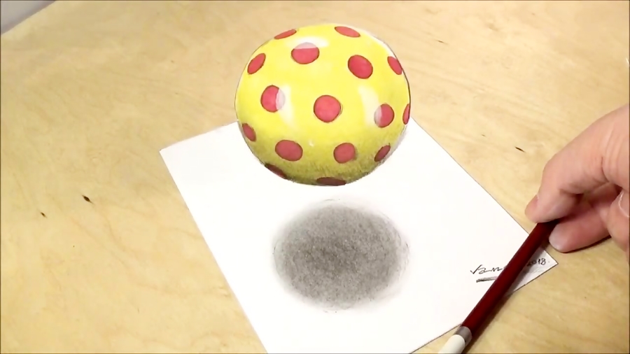 How to Draw Ball Drawing a 3D Red Dotted Ball Vamos