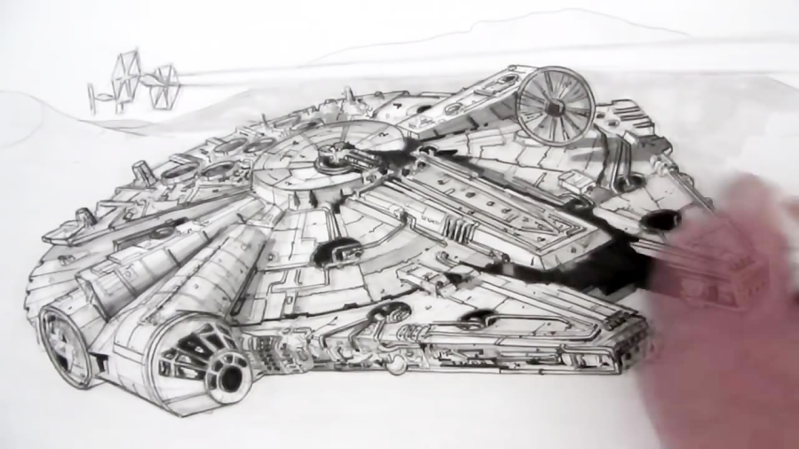 The Millennium Falcon  Star Wars Space Ship Sketch PNG Image  Transparent  PNG Free Download on SeekPNG