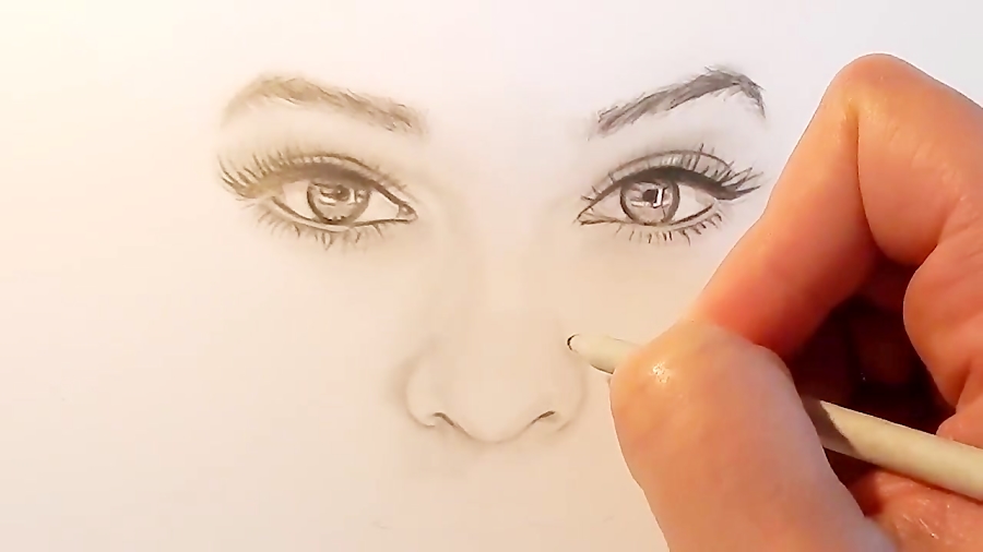 How To Draw Shade Realistic Eyes Nose And Lips With Graphite Pencils Step By 3993