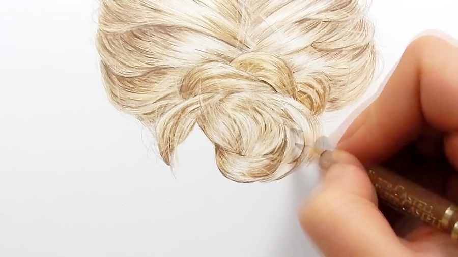 Tutorial How to draw realistic blonde hair with colored pencils