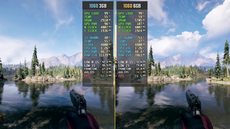 Far Cry 5 GTX 1060 3GB vs. 1060 6GB ( HD Textures Ultra Graphics )