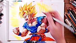 Speed drawing Goku Super Sayajin 3#desenhorapido #aprenderadesenhar #d