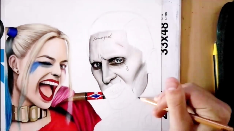 Speed Drawing Harley Quinn And Joker