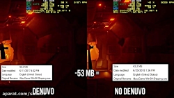 تست و بررسی عملکرد قفل Denuvo برحجم فایل های یک بازی.