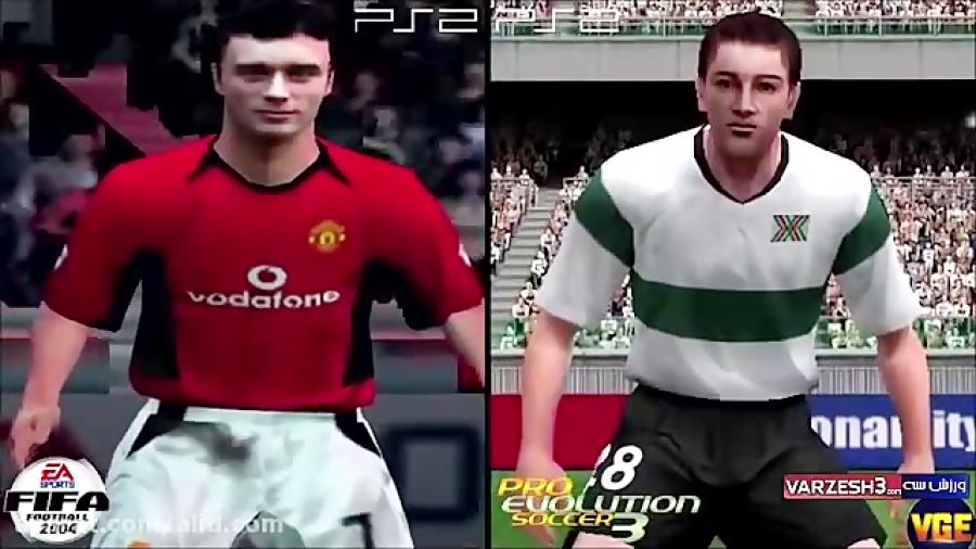 مقایسه چهره ی کریستین رونالدو در PES و FIFA در سال های مختلف