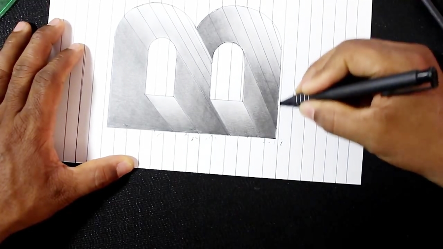 Easy Drawing! How To Draw 3D Hole Letter B On Line Paper | 3D Trick Art