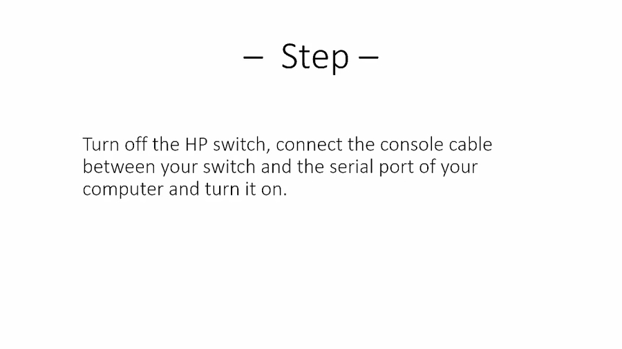 HP Switch Password recovery